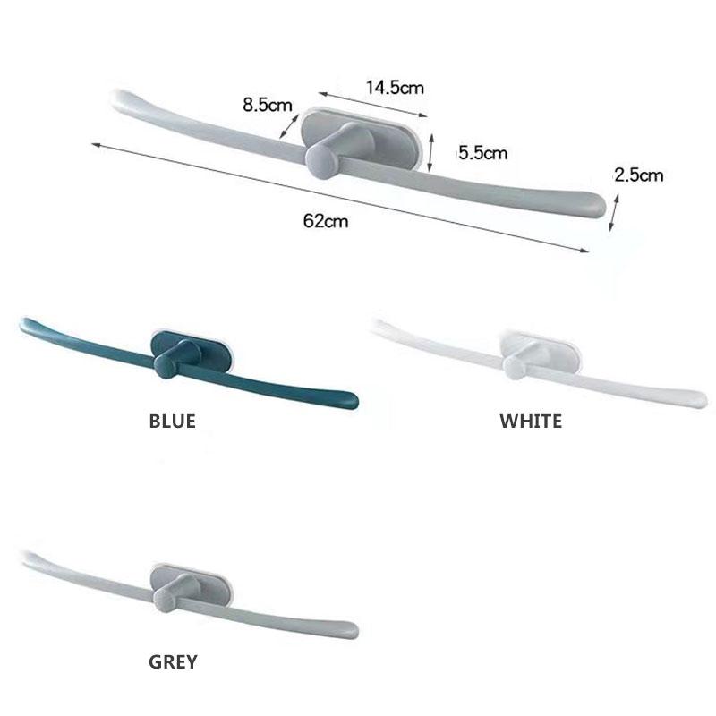 62CM Towel Rack Bathroom Simple And Seamless Storage Rack Bathroom Plastic Bow-shaped Towel Rack Creative Single Rod Towel Rack Slippers Rack Rag Rack