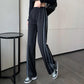 Hong Kong Style High Waist Casual Sports Wide-leg Pants Striped Wild Loose Straight Mopping Trousers Women