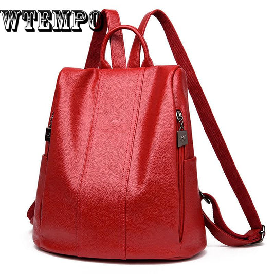 Backpack Women Pu Leather Female Backpacks Teenager School Rucksack