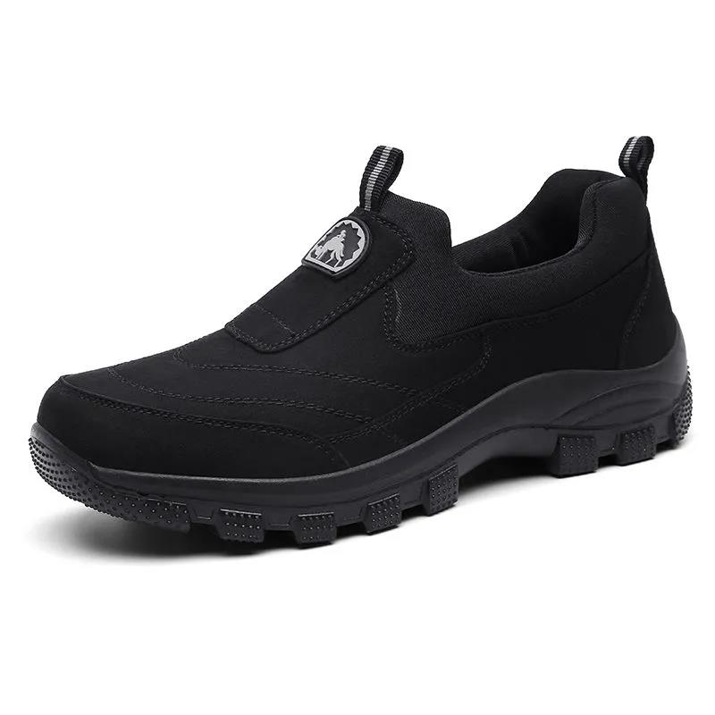 Mountaineering Men's Shoes Winter Plus Velvet Warm Outdoor Casual Leather Shoes Leather Non-slip Wear-resistant Men's Sports Shoes