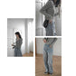 Autumn Korean Cardigan Top V-neck Knit Jacket Short Long Sleeve Striped Young Women Sweater
