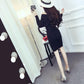 Spring and Autumn Fashion Sexy Jacket Korean Slim Dress V-neck Long Sleeve Halter Sweater