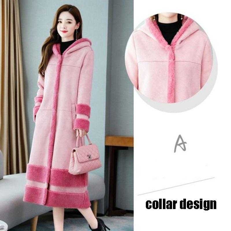 Women Winter Warm Faux Fur Coat Thick Women Long Hooded Coat Women Warm Fleece Lining Coat