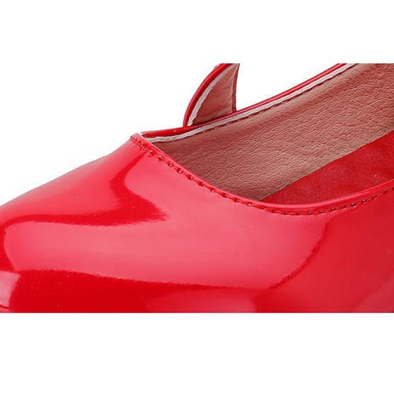 Children's Leather Shoes Girls' Spring and Summer Leather Shoes Princess Shoes Solid Color Big Flower Soft Soled Performance Shoes