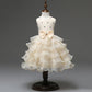Girls Sleeveless Puffy Princess Dress Children's Wedding Dress Show Dress Bow Girls Cake Dress Sweet Waist A-line Skirt