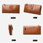 Multi-Layer Clutches Leather Bag Portable PU Leather Large Capacity Soft Surface Wallets with Coin Pocket Zipper Purse Unisex