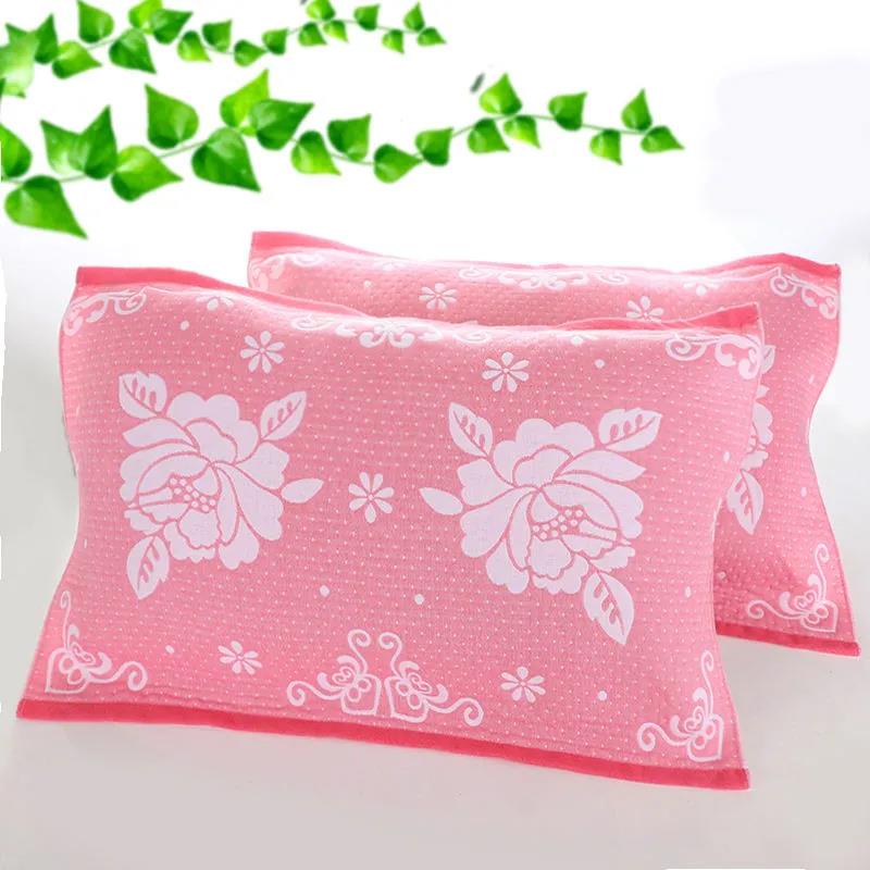 High-end European Style Pillow Towel Three-layer Cotton Gauze Pillow Towel A Pair  Adult Soft  Sweat-absorbent Couple Pillow Towels