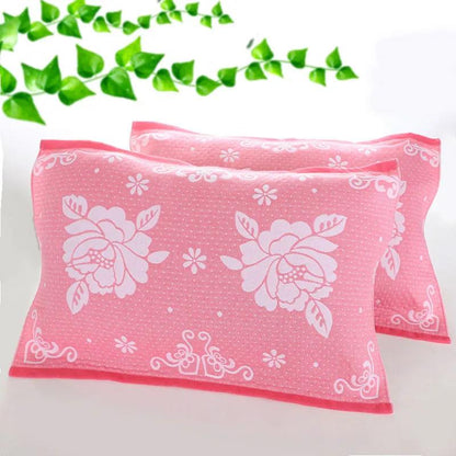 High-end European Style Pillow Towel Three-layer Cotton Gauze Pillow Towel A Pair  Adult Soft  Sweat-absorbent Couple Pillow Towels