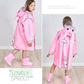 Kid Rain Coat Kawaii Cartoon Printed Raincoat Reflective Stripe Hooded Waterproof Clothes Boy Girl Windbreaker Windproof Rainweaer