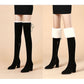 Boots women snow boots women autumn and winter plus velvet warm stretch boots high heel boots