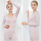 Women Winter Autumn Thermal Underwear Lace O-neck Female Tight Suit Thicken Windproof Comfortable Soft Lining Long Sleeve High Elasticity Tracksuit