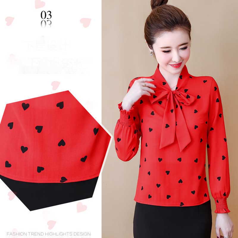 Chiffon Shirt Women's Spring Top Western Style Loose Large Size Long Sleeve Bottoming Shirt