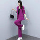 2PCS Women's Spring Suit Suit Professional Wide Leg Pants + Loose Jacket Two-piece Ladies Casual Elegant Suit
