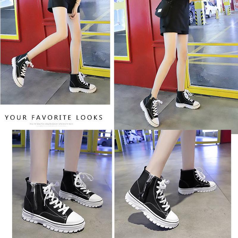 Fashion High-top Canvas Shoes Outdoor All-match Spring and Summer Shoes Ladies Trendy Casual Work Shoes