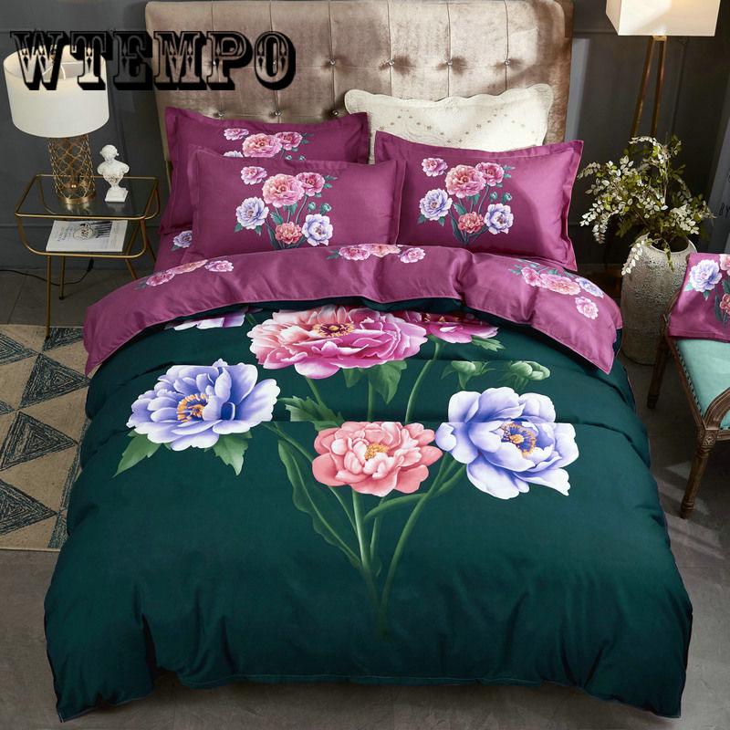 Brand Duvet Cover Fashion 3D Bedding Sets 3pcs Lotus Couple Comforter Cover+pillowcase