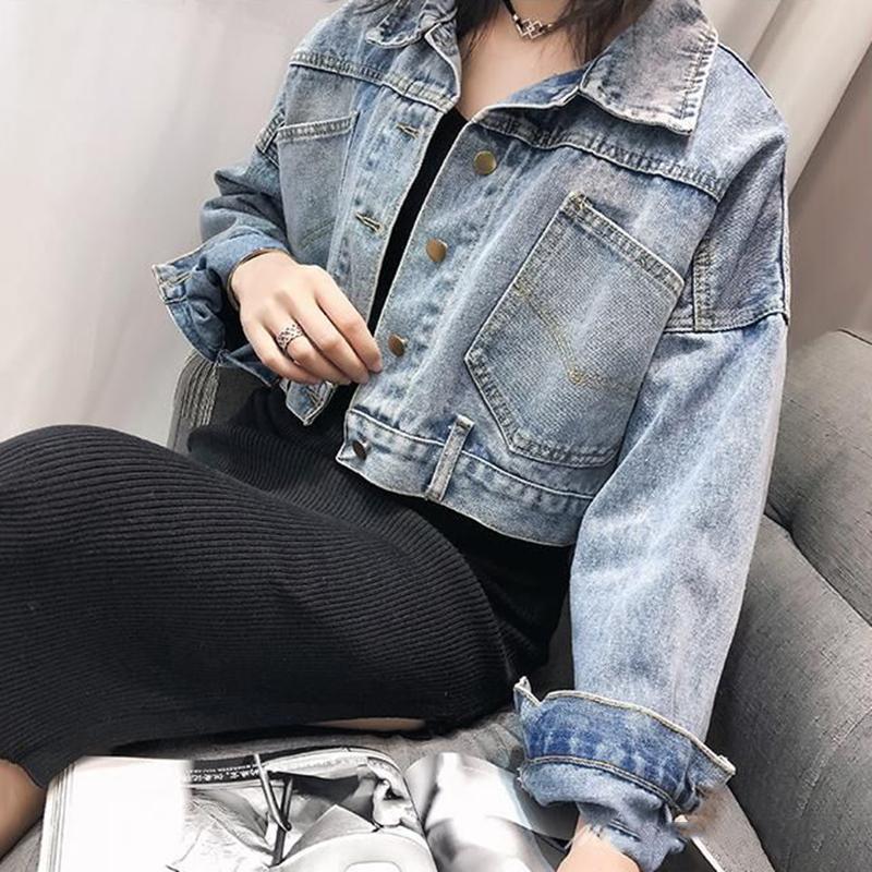 Tassel Denim Jacket Women's Spring and Autumn Split Loose Bat-sleeved Short Jacket Casual Loose Long-sleeved Regular Style