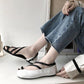 European and American Retro Roman Street Shooting Synchronized Flip-flops Split-toe Shoes Thin Straps Contrast Sandals Flat Shoes Women's Shoes