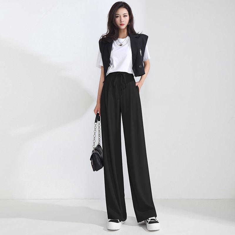 Girls Large Size Sports Pants Fat Ladies Loose High Waist Casual Bench Foot Anti-mosquito Wide Leg Pants