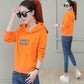 Hooded Short Cotton Sweater Spring and Autumn Pullover Loose Coat Fashionable Casual Blouse