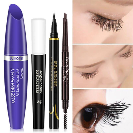 Eyeliner waterproof mascara stretched waterproof anti-sweat non-staining quick-drying cosmetic set