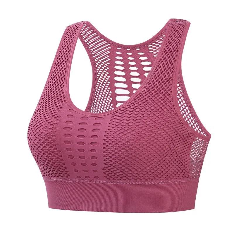 Women's Sports Underwear Shockproof Gather Vest Running Quick-drying Yoga Vest Hollow Breathable Beautiful Back Outside The Gym Fitness Bra
