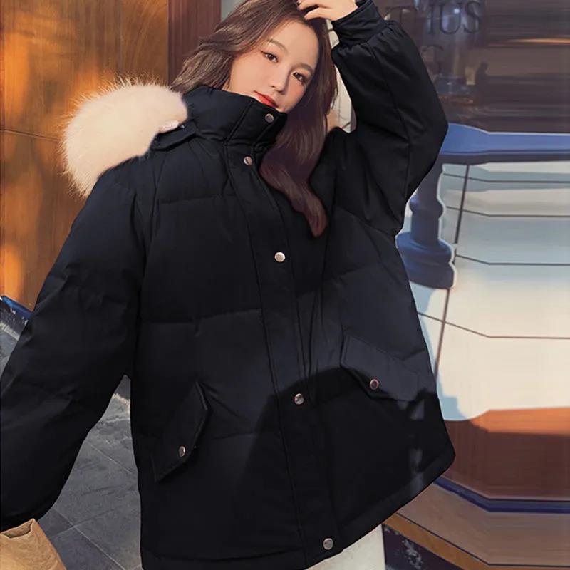Down Padded Jacket Women's Winter Short Thick Padded Coat Loose Bread Coat Student Korean Style Padded Jacket