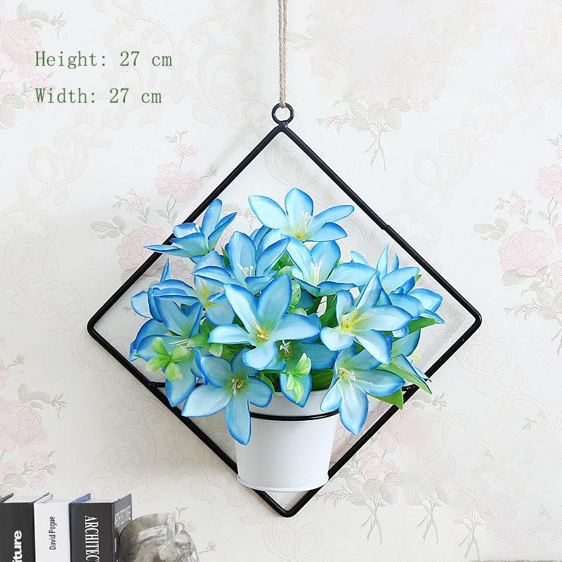 Pendant Simulation Plastic Flower Basket Living Room Wall Decoration Floral Potted Plant Home Hanging Wall Hanging Decoration Artificial Flower Wall
