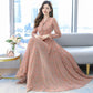 Chiffon Long Sleeve Dress Spring and Autumn Floral Chiffon Super Fairy Waist Beach Dress Long Skirt Fabric Lightweight Breathable