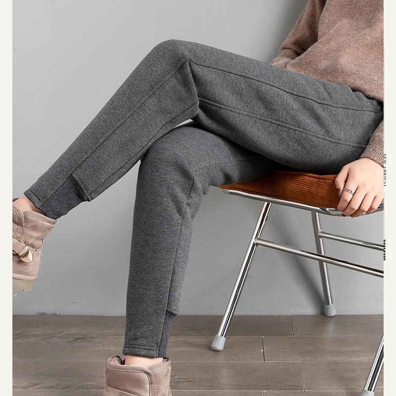 Plush Thickened Sweatpants Women's Winter Loose Guard PANTS LEGGINGS Women's Pants Lamb Cashmere Pants Outer Cotton Pants Autumn and Winter Women