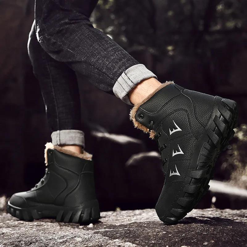 Men's Winter Snow Boots Men's Cotton Shoes High-top Large Size Men's Boots Plus Velvet Warmth Thick Cotton Boots