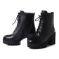 Autumn Winter Short Women Single Side Zipper High Heel Martin  Thick Heel Boots
