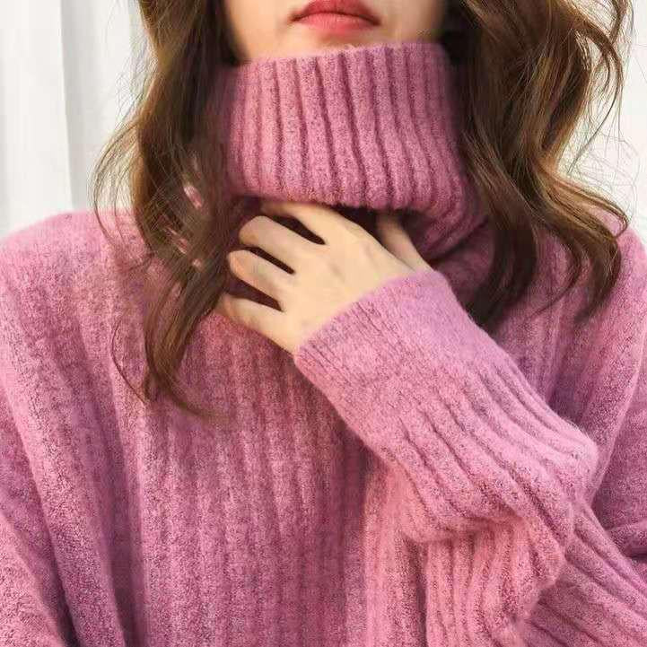 Turtleneck Long-sleeved Loose Sweater Women's Autumn and Winter Knitted Bottoming Sweater