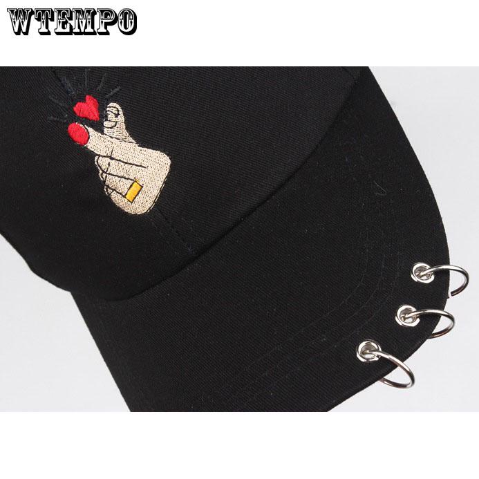 Baseball Caps Hat Embroidery Finger Peaked Cap Bend Long Adjustable Hat