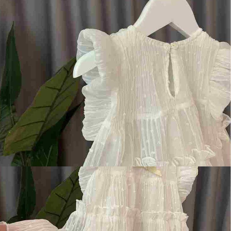 Girls Summer Dress Baby Girl Princess Skirt Sweet Tutu Skirt Children's Dress Baby Skirt Thin Cake Skirt Sleeveless A-Line Skirt