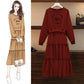 Fake Two-piece Sweater Stitching Dress Plus Size Women's Korean Style Loose Dress