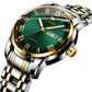 Mechanical Watches Skeleton Automatic Watches for Men Silver Stainless Steel Wrist Watch