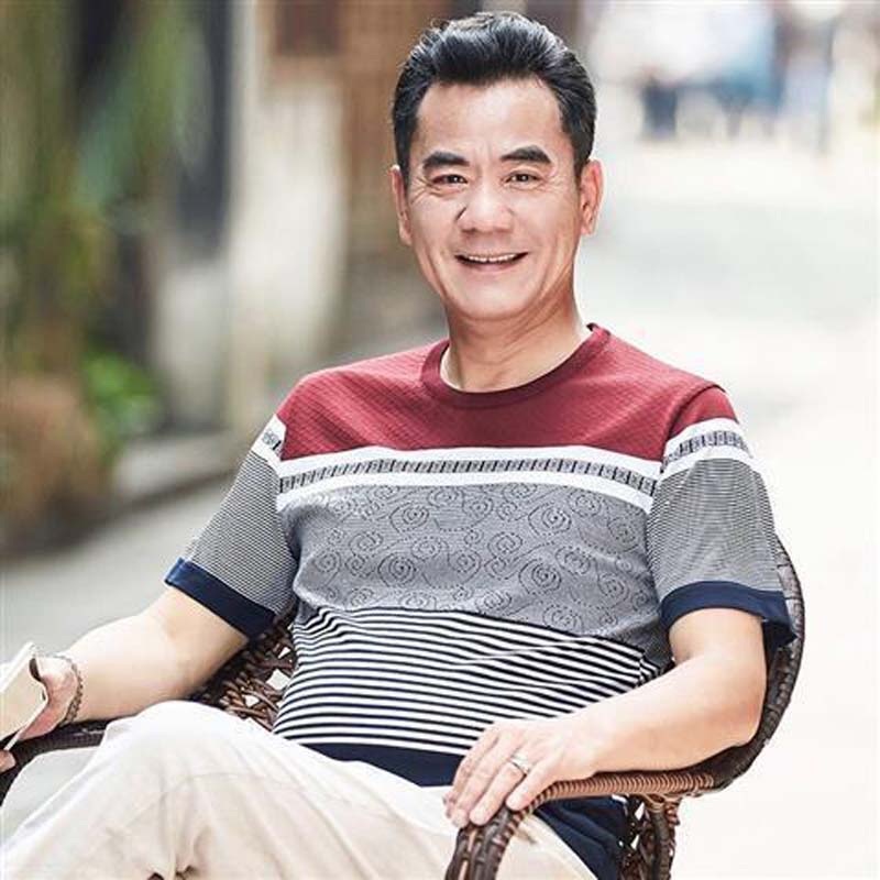 Summer Short-sleeved T-shirt Middle-aged Men's Round Neck Shirt Bottoming Shirt Middle-aged and Elderly Clothes Men's Clothing
