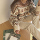 Autumn and Winter Retro Knitted Sweater Casual Round Neck Thick Coat Jacquard Loose Female Top
