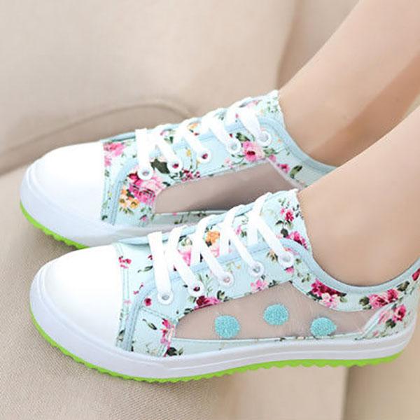 Summer Low-cut Canvas Shoes Female Students Korean Sports Casual Shoes Hollow Shallow Shoes