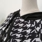XL-XXXXXXL Houndstooth Mid-length Sweater Dress Women Spring and Autumn Plus Size Hooded Long Sleeve Loose Dress