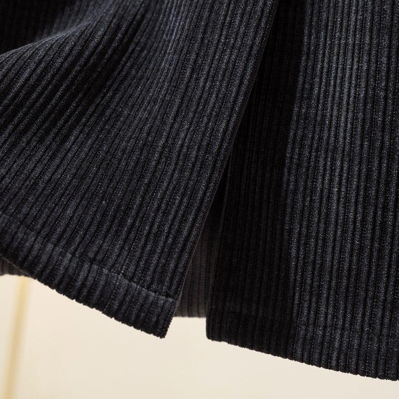 Autumn  Winter Thick Split Half-length Skirt Female Chenille High Waist A-line Skirt Plus Size Long Skirt with Pockets