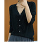 Spring and Autumn Large Size Knitted Sweater Cardigan Long Sleeve Solid Color Jacket Loose Simple Female Top