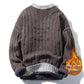 Autumn and Winter Sweater Half Turtleneck Knit Bottoming Shirt for Men Plus Velvet Padded Pullover