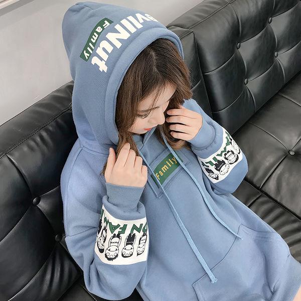 Women Long Sleeve Warm Hooded Top Autumn Winter Sweater Cotton Sweatshirt Wild Large Size