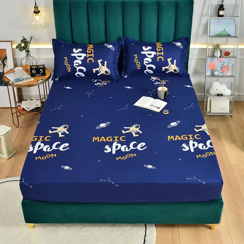 Pure Cotton Thickened Brushed Mattress Cover Breathable Double Skin-friendly Dust Cover 180*200