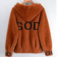 Imitated Mink Velvet Jacket Women's Spring and Autumn Clothes All-match Thin Short Hooded Knitted Cardigan