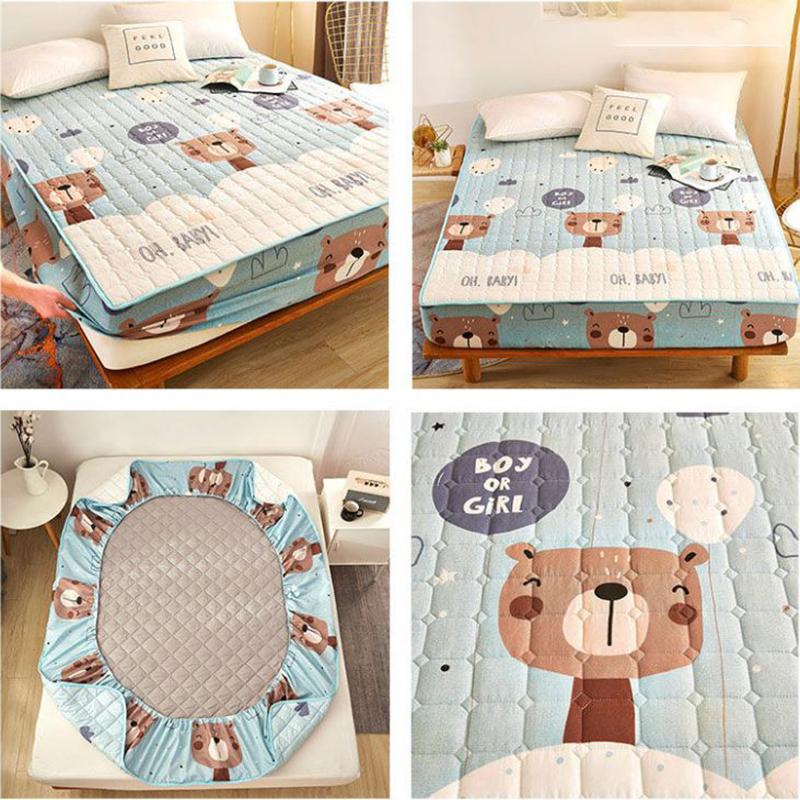 Thickened Mattress Cover Quilted Bed Sheet Cover Single and Double Skin-friendly Breathable Mattress Dust Cover Simmons Protective Cover