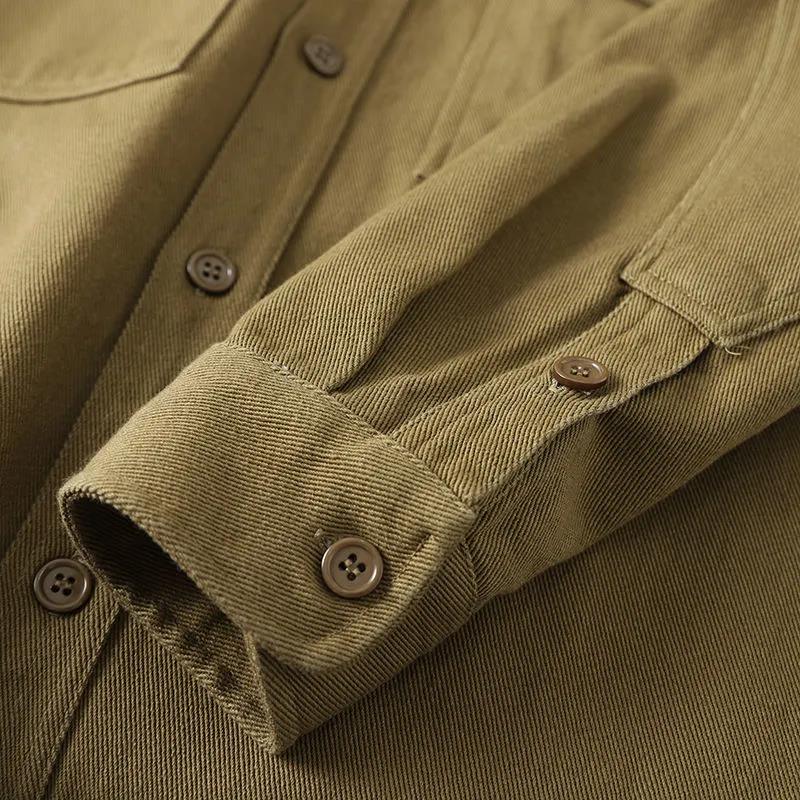 Men's Cotton Shirt Roving Twill High-end Fabric Top Retro Tooling Fashion Trend Jacket