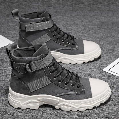 British Male Martin Boots Korean Style High-top All-match Boots Inner Heightened Casual Tooling Boots