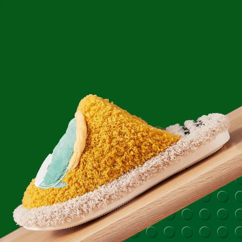 Children's Cotton Slippers Boys Cartoon New 4-10-year-old Boys Autumn and Winter Cute Winter Dinosaur Wool Slippers Parents and Children